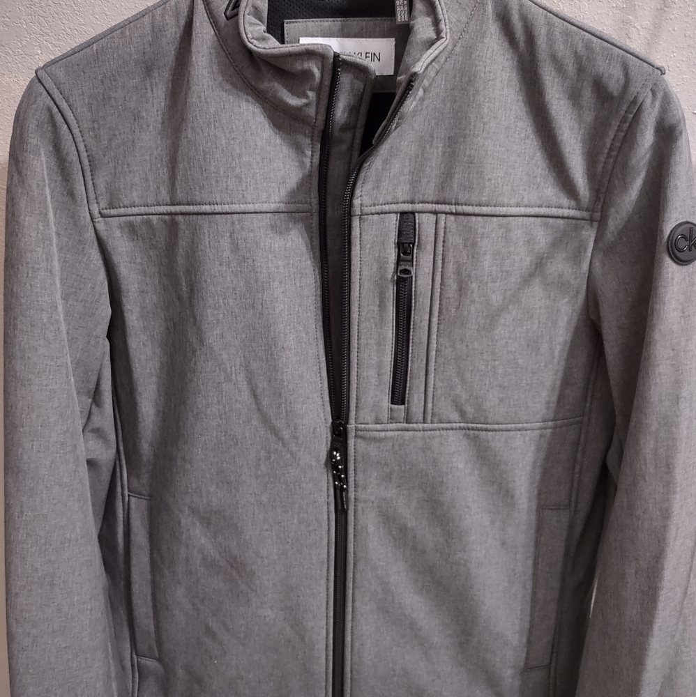 Brand New Men's Calvin Klein Performance Gray Infinite Stretch Soft Shell Jacket